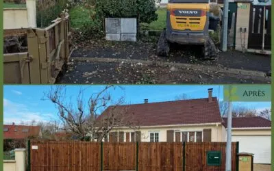 Remplacement d’une haie par une clôture en panneaux rigides avec occultation bois au Perray-en-Yvelines (78)